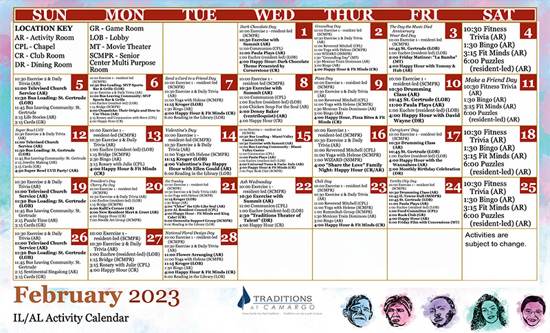 February 2023 Activity Calendar