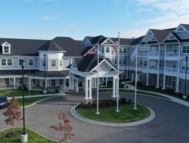 A wide shot of Traditions at Camargo Front Entrance & Campus